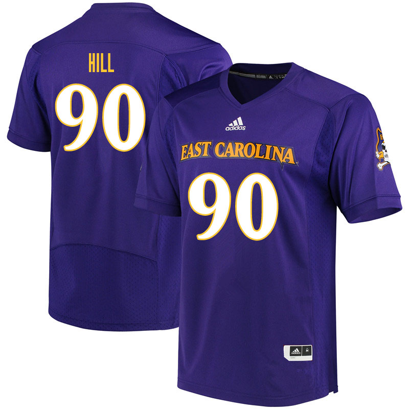 Men #90 Robert Hill ECU Pirates College Football Jerseys Sale-Purple